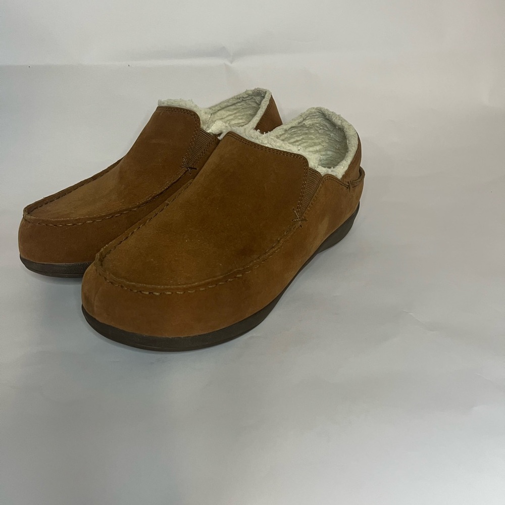 Powerstep Arch Wear Men’s Brown Suede Slip-On Slippers - Size [9]